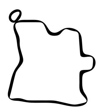 Angola simplified vector map Illustrazione stock
