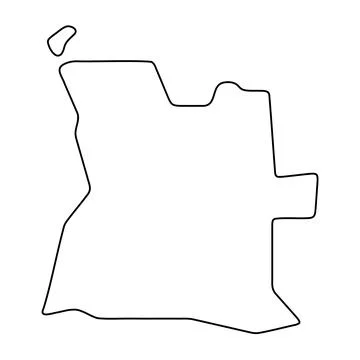 Angola simplified vector outline map Illustrazione stock