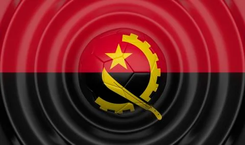 Angola, soccer ball, complementing the composition in the form of a flag Stock Illustration
