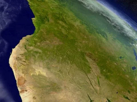 Angola from space Stock Illustration