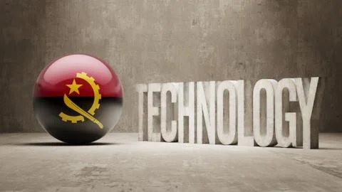 Angola. Technology Concept. 스톡 일러스트