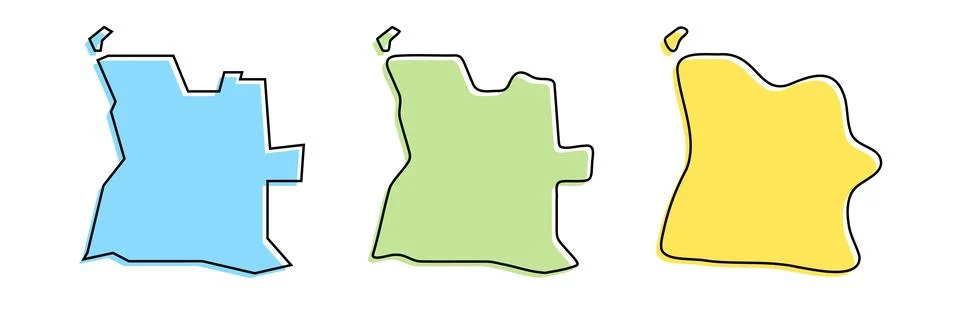 Angola vector country map in three levels of smoothness Illustrazione stock