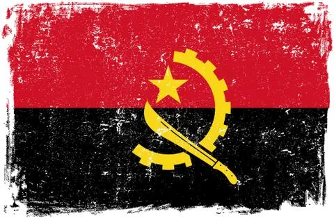 Angola Vector Flag on White Stock Illustration