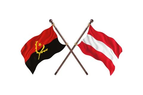 Angola Versus Austria Two countries Flags background Stock Illustration