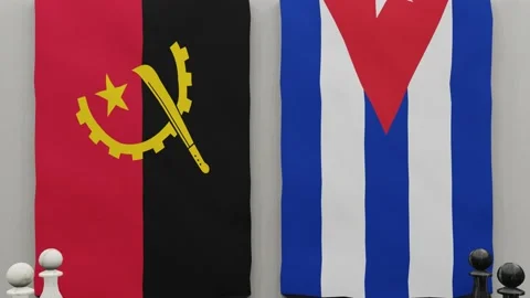 Angola vs Cuba on the chessboard Stock-Footage 202135045