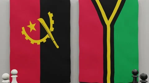Angola vs Vanuatu on the chessboard Stock Footage 202134997