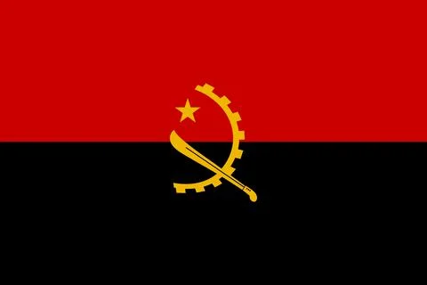 Angola waving flag pattern background. Realistic national flag design. Abst.. Stock Illustration