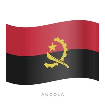 Angola waving flag vector icon. Vector illustration isolated on white. 스톡 일러스트