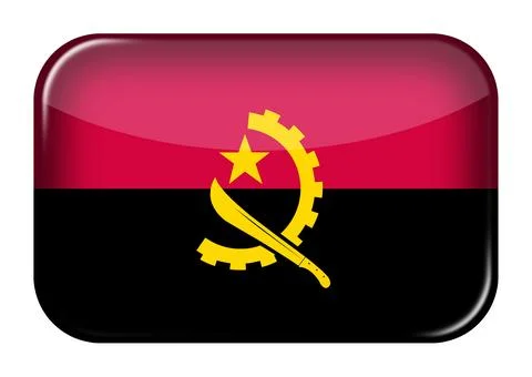 Angola web icon rectangle button with clipping path 3d illustration イラスト素材