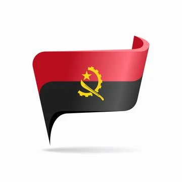 Angolan flag map pointer layout. Vector illustration. Stock Illustration