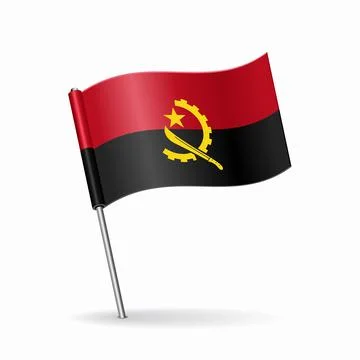 Angolan flag map pointer layout. Vector illustration. Stock Illustration