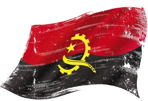 Angolan grunge flag Stock Illustration