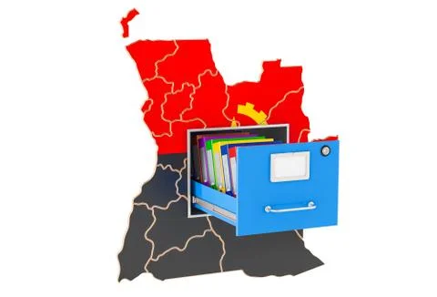 Angolan national database concept, 3D rendering Illustrazione stock