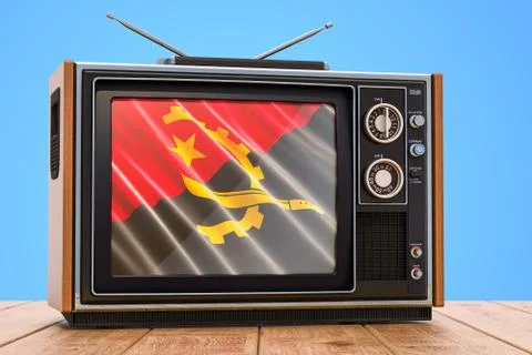 Angolan Television concept, 3D rendering Stockillustratie