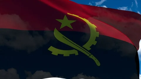 Angola's flag waving Vídeo Stock 72459336