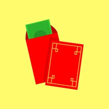 Angpao Red Envelopes Gold Vector Illustration Graphic Stock Illustration