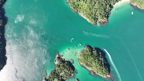 Angra dos Reis, Rio de Janeiro. Lagoa Azul, Blue Lagoon, Aerial View 스톡 동영상 343891330
