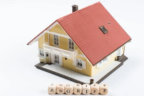 Angriff, German text for attack Stock Photos