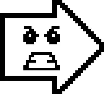Angry 8-Bit Cartoon Arrow Stock Illustration