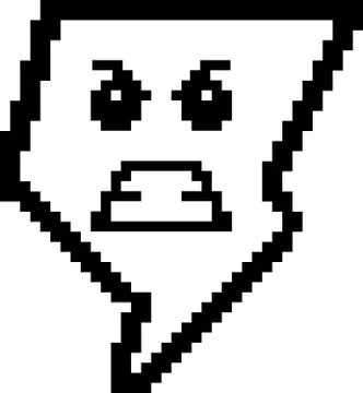 Angry 8-Bit Cartoon Lightning Stock Illustration