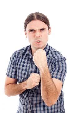 Angry aggressive man Stock Photos