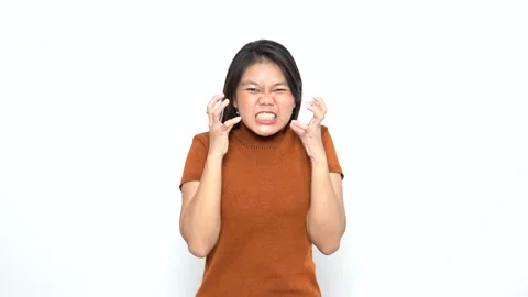 Angry and Pointing at you of Beautiful Asian Woman Stock Footage 166603353