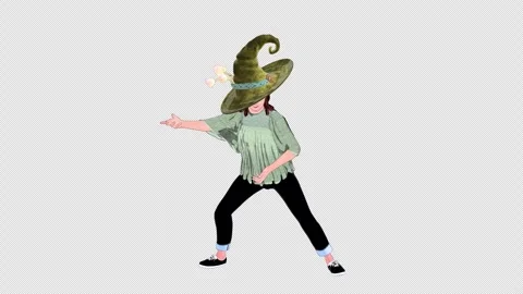 Angry Anime Witch Casts A Spell Animation Stock Footage 346562061