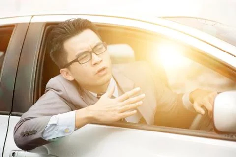 Angry Asian driver Stock Photos