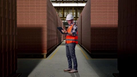 Angry Asian Male Engineer Shouting At Someone With Brick In Stacks Stock Footage 303761356