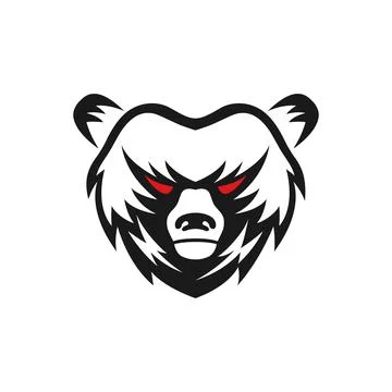 Angry Bear logo design vector Stock Illustration
