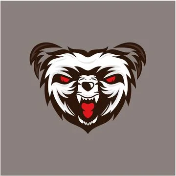 Angry bear logo design vector Stock Illustration