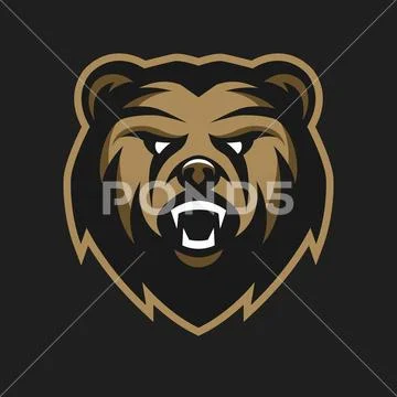Angry Bear, logo, symbol. Stock Illustration