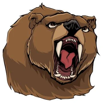 Angry Bear on White Stock Illustration