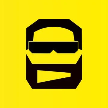 Angry beard man in sunglasses Stock Illustration