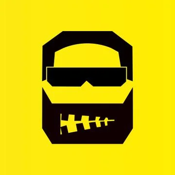 Angry beard man in sunglasses Stock Illustration