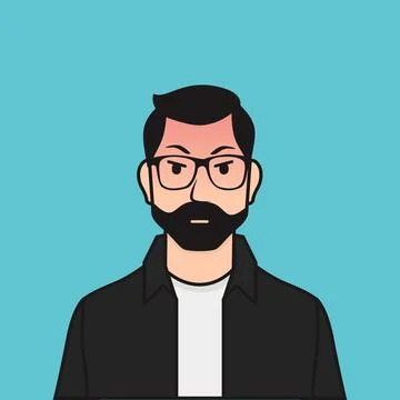 Angry Bearded Man Flat Vector Illustration Stock Illustration