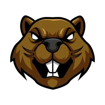 ANGRY BEAVER HEAD VECTOR LOGO Stock Illustration