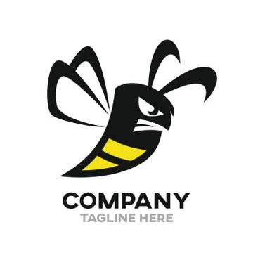Angry bee logo Stock Illustration