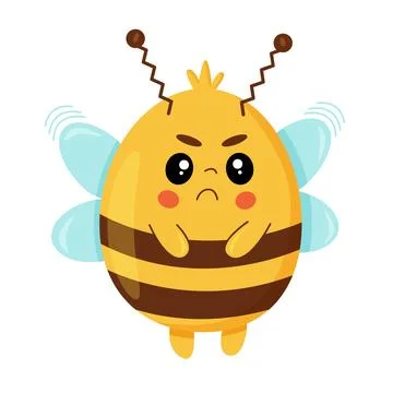 Angry Bee Mascot Character Stock Illustration