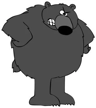 Angry black bear Stock Illustration