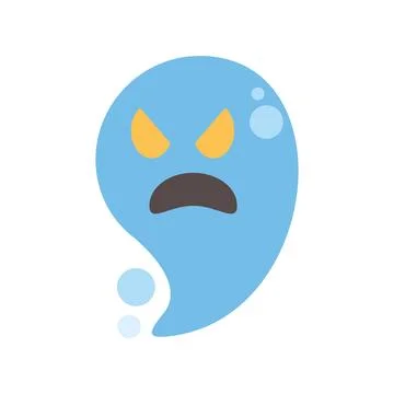 Angry blue ghost spirit representing halloween fear concept 스톡 일러스트