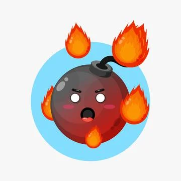 Angry bomb character Stock Illustration