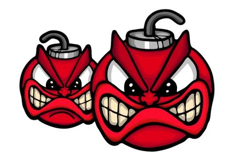 Angry bombs Stock Illustration