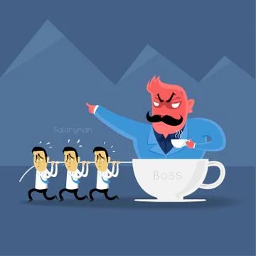 Angry boss action Stock Illustration
