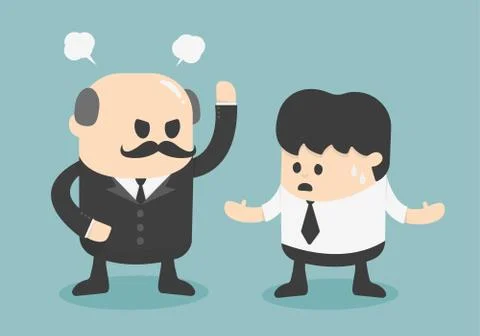 Angry boss concept Stock Illustration