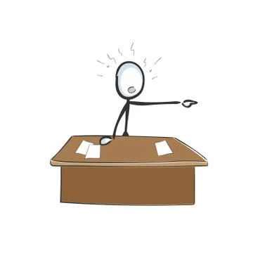 Angry boss. Fire worker. Shouting director. Vector simple mad boss. Loose job Stock Illustration