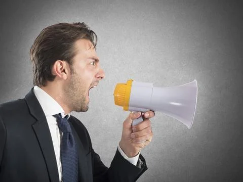 Angry boss shouting Stock Photos
