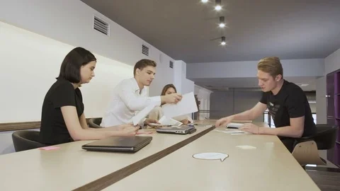 Angry boss throws the documents during working process Stock Footage 81414716