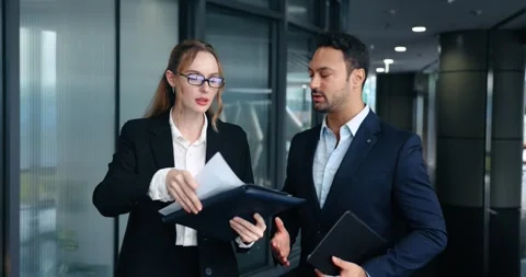 Angry boss throws papers at employee for bad work results Stock Footage 320081974