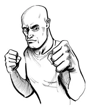 Angry boxer Illustrazione stock